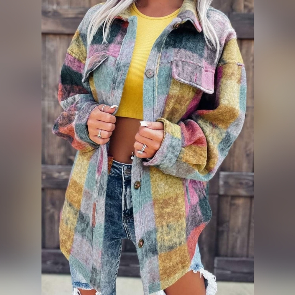 Loose Fit Button Down Pink Shacket